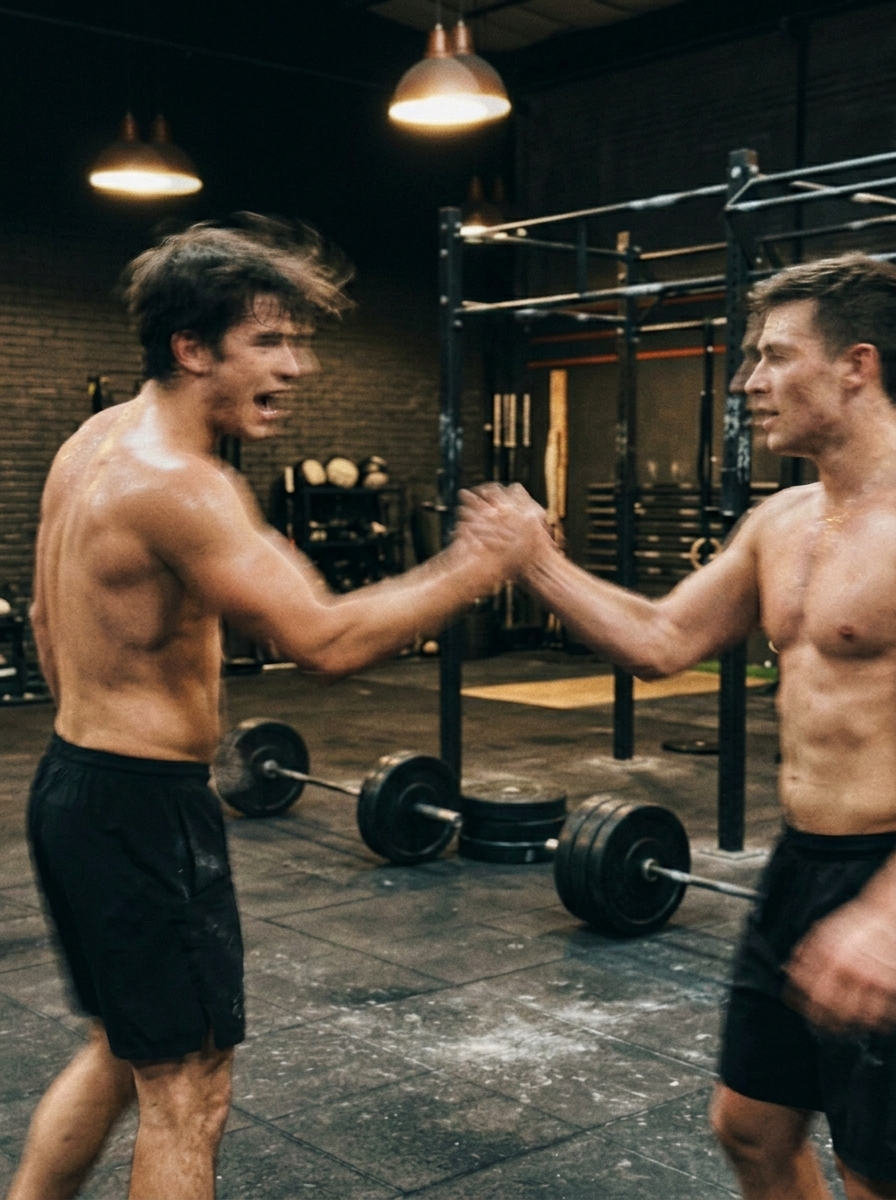 Athlet trainiert mit Langhantel im Fitnessstudio