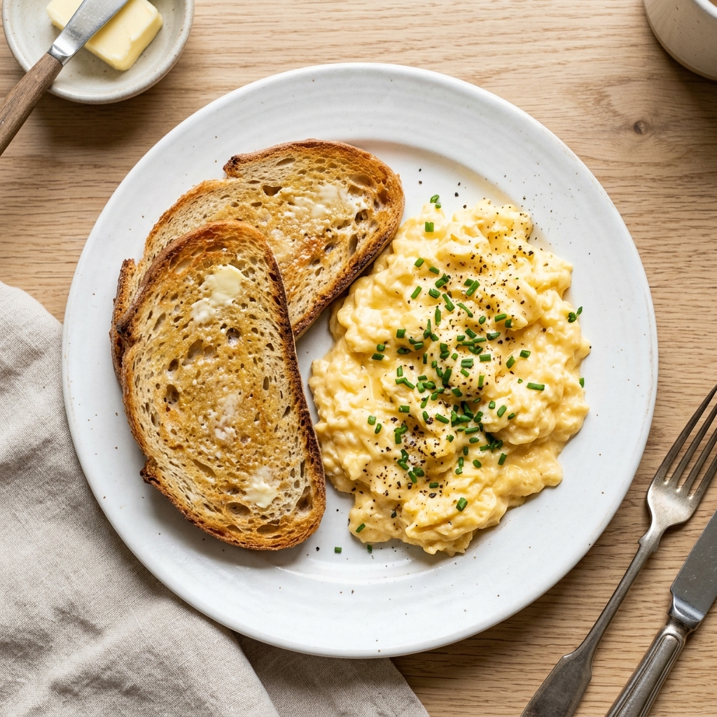 Rührei mit Toast